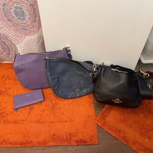 Coach Women's Black, Blue, and Purple Leather Hobos